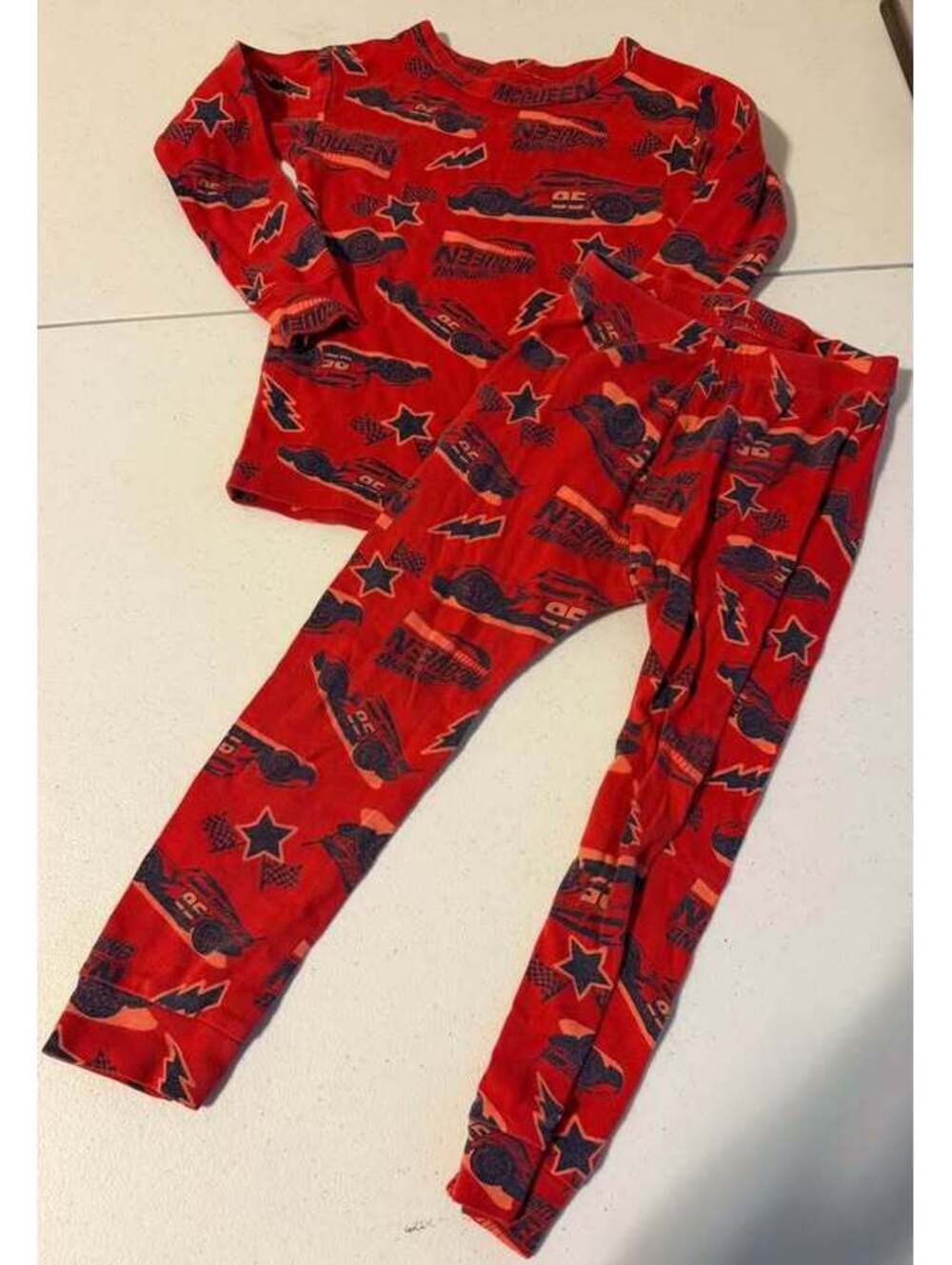 Disney Pixar Lightning McQueen Pajama Set Size 3T